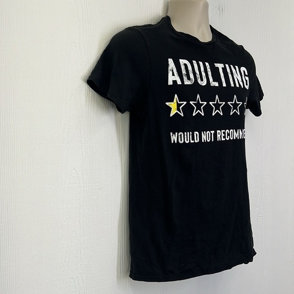 Mad Engine - Adulting Half Star Rating Would Not Recommend Graphic T Shirt Small - Picture 4 of 8